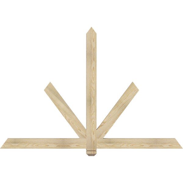 Ekena Millwork Kennewick Rough Sawn Timber Gable Bracket, Douglas Fir, 72"W x 48"H x 2"D x 4"F, 16/12 Pitch GBW072X48X0204KEN00RDF - main